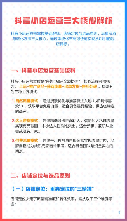 标题：抖音小店爆单秘籍：从0到1的流量引爆与精细化运营全攻略
