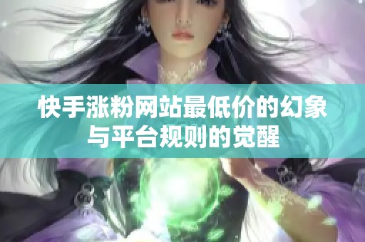 快手涨粉网站最低价的幻象与平台规则的觉醒