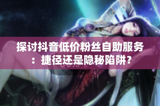 探讨抖音低价粉丝自助服务：捷径还是隐秘陷阱？