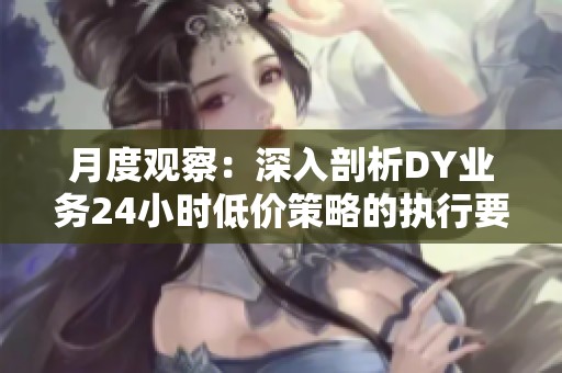 月度观察：深入剖析DY业务24小时低价策略的执行要点与风险控制措施