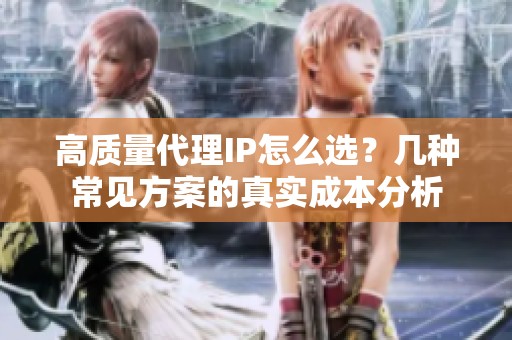 高质量代理IP怎么选？几种常见方案的真实成本分析