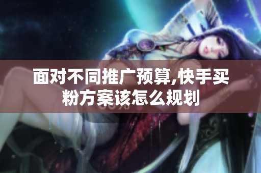 面对不同推广预算,快手买粉方案该怎么规划