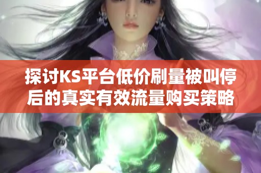 探讨KS平台低价刷量被叫停后的真实有效流量购买策略