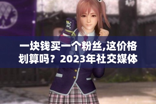 一块钱买一个粉丝,这价格划算吗？2023年社交媒体推广成本分析