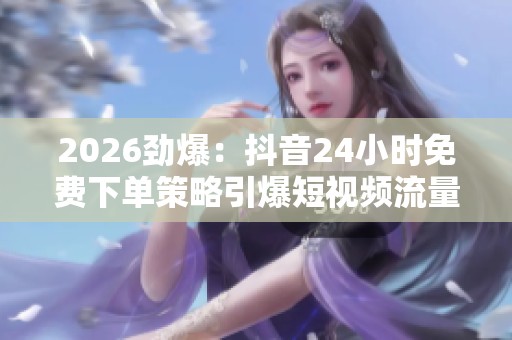 2026劲爆:抖音24小时免费下单策略引爆短视频流量创新实践 2026劲爆:抖音24小时免费下单策略引爆短视频流量创新实践