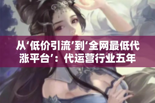从‘低价引流’到‘全网最低代涨平台’：代运营行业五年成长图谱