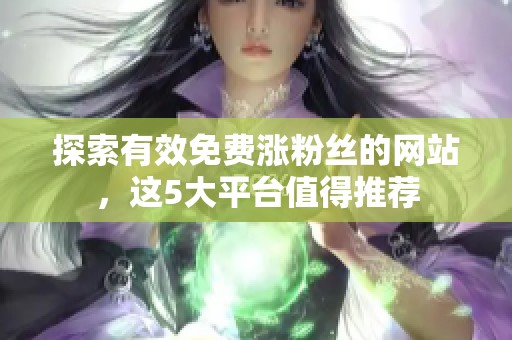 探索有效免费涨粉丝的网站，这5大平台值得推荐