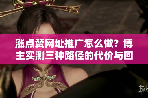 涨点赞网址推广怎么做?博主实测三种路径的代价与回报 涨点赞网址推广怎么做?博主实测三种路径的代价与回报