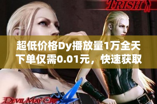 超低价格Dy播放量1万全天下单仅需0.01元，快速获取10000个下载
