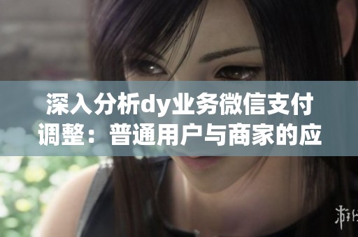 深入分析dy业务微信支付调整:普通用户与商家的应对策略 深入分析dy业务微信支付调整:普通用户与商家的应对策略