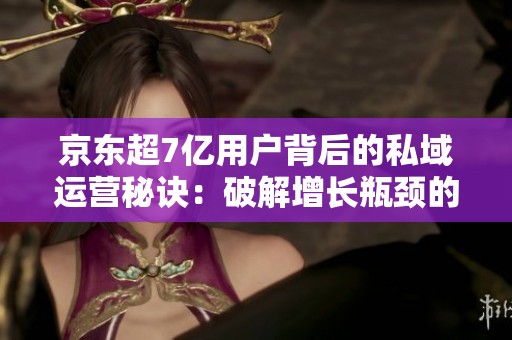京东超7亿用户背后的私域运营秘诀:破解增长瓶颈的关键策略 京东超7亿用户背后的私域运营秘诀:破解增长瓶颈的关键策略
