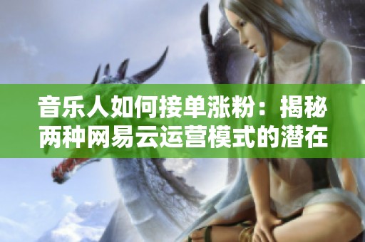 音乐人如何接单涨粉:揭秘两种网易云运营模式的潜在策略与暗流 音乐人如何接单涨粉:揭秘两种网易云运营模式的潜在策略与暗流