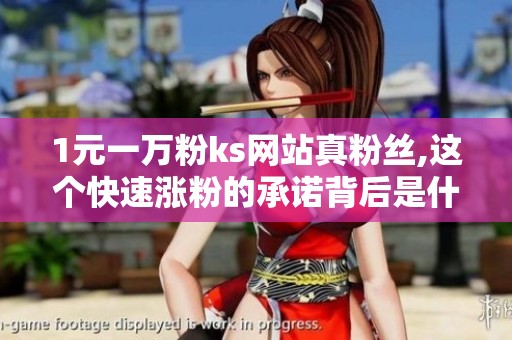 1元一万粉ks网站真粉丝,这个快速涨粉的承诺背后是什么? 1元一万粉ks网站真粉丝,这个快速涨粉的承诺背后是什么?