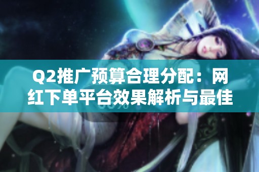 Q2推广预算合理分配:网红下单平台效果解析与最佳替代方案探索 Q2推广预算合理分配:网红下单平台效果解析与最佳替代方案探索