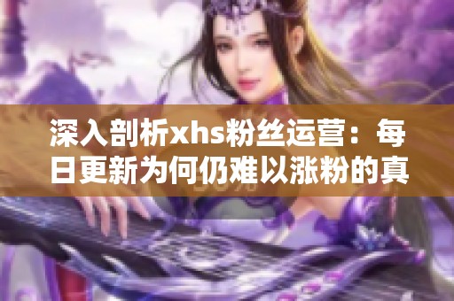 深入剖析xhs粉丝运营：每日更新为何仍难以涨粉的真实案例分享