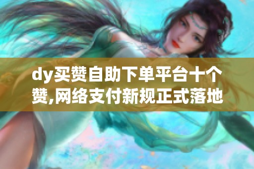 dy买赞自助下单平台十个赞,网络支付新规正式落地实施 dy买赞自助下单平台十个赞,网络支付新规正式落地实施