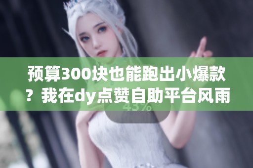 预算300块也能跑出小爆款？我在dy点赞自助平台风雨科技上试出的低