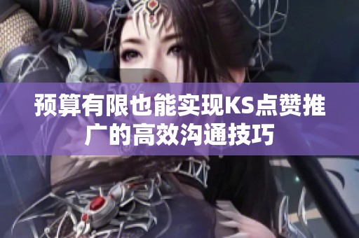 预算有限也能实现KS点赞推广的高效沟通技巧