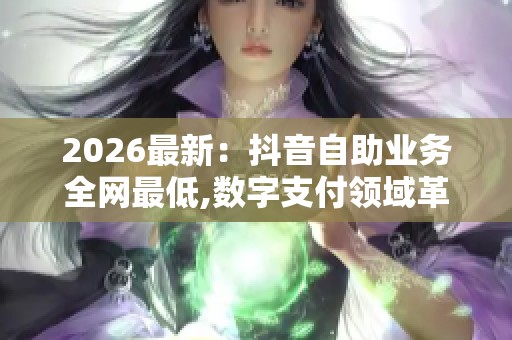 2026最新:抖音自助业务全网最低,数字支付领域革新加速全球金融 2026最新:抖音自助业务全网最低,数字支付领域革新加速全球金融