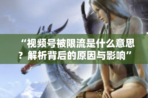 “视频号被限流是什么意思?解析背后的原因与影响” “视频号被限流是什么意思?解析背后的原因与影响”