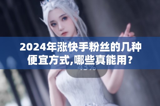 2024年涨快手粉丝的几种便宜方式,哪些真能用? 2024年涨快手粉丝的几种便宜方式,哪些真能用?