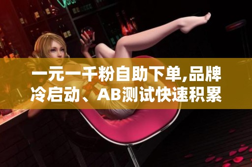 一元一千粉自助下单,品牌冷启动、AB测试快速积累社交证明 一元一千粉自助下单,品牌冷启动、AB测试快速积累社交证明