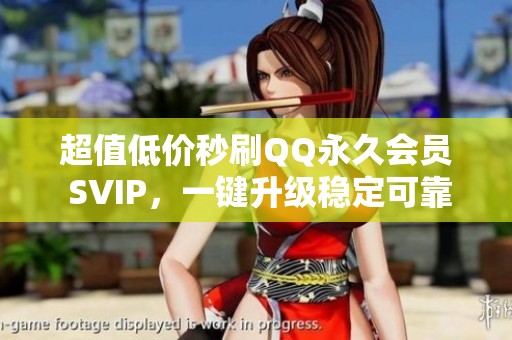 超值低价秒刷QQ永久会员 SVIP，一键升级稳定可靠资讯